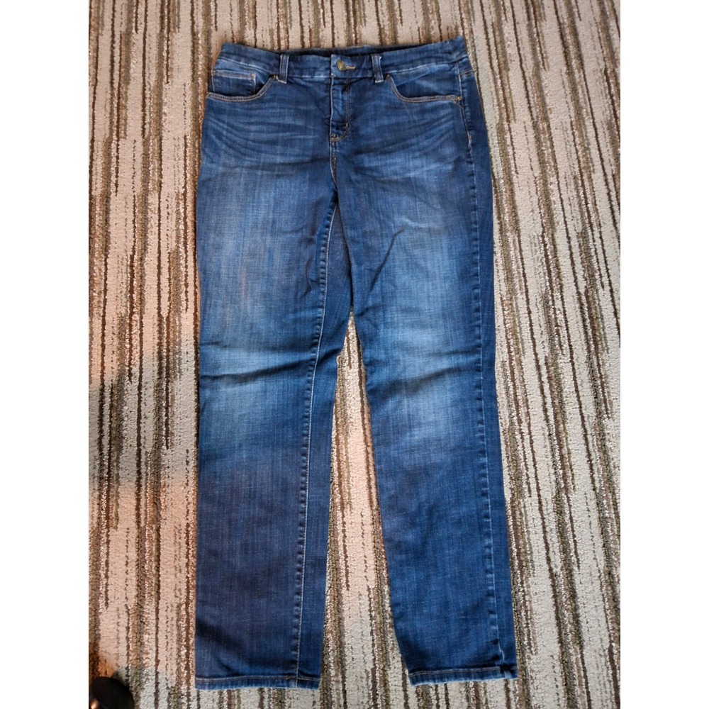 Chico's So Slimming Girl Friend Ankle Jeans Blue Denim Size 0 Ankle 32x26.5